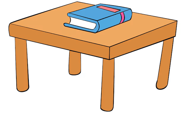 the book is on the table